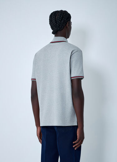 Logo Motif Polo Shirt Gucci Logo Motif Polo Shirt Grey guc0161024
