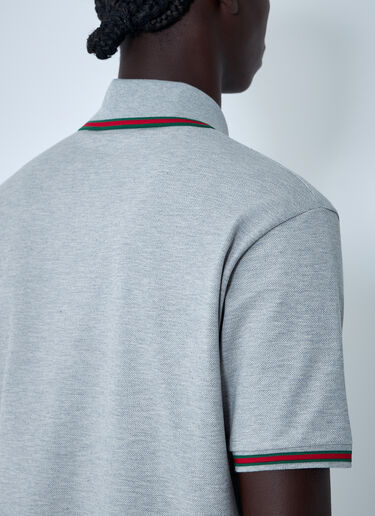Gucci Logo Motif Polo Shirt Grey guc0161024