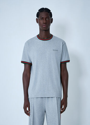 Logo Motif T-Shirt Gucci Logo Motif T-Shirt Light Grey guc0161030
