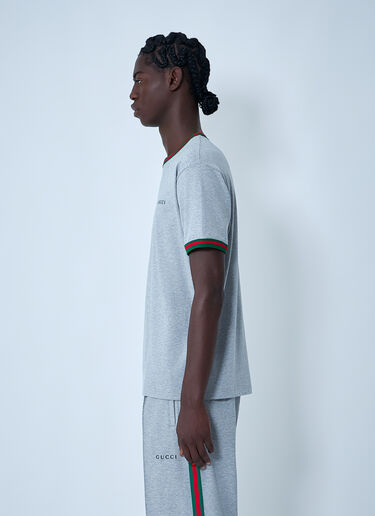 Logo Motif T-Shirt Gucci Logo Motif T-Shirt Light Grey guc0161030