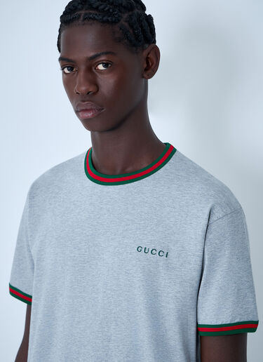 Logo Motif T-Shirt Gucci Logo Motif T-Shirt Light Grey guc0161030