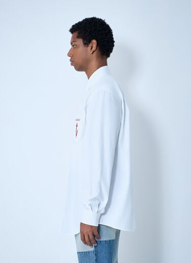 Logo Embroidery Button-Down Shirt Gucci Logo Embroidery Button-Down Shirt White guc0161034