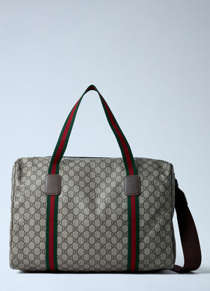 Gucci Medium Duffle Bag With Web Stripe Beige guc0161064