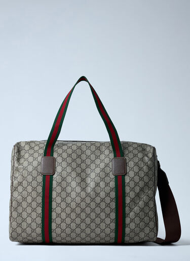Medium Duffle Bag With Web Stripe Gucci Medium Duffle Bag With Web Stripe Beige guc0161064