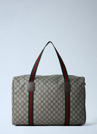 Medium Duffle Bag With Web Stripe Gucci Medium Duffle Bag With Web Stripe Beige guc0161064