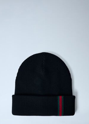 Gucci Logo Motif Beanie Hat Black guc0161083