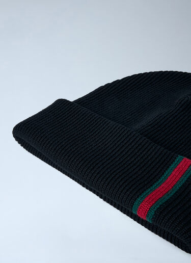 Logo Motif Beanie Hat Gucci Logo Motif Beanie Hat Black guc0161083