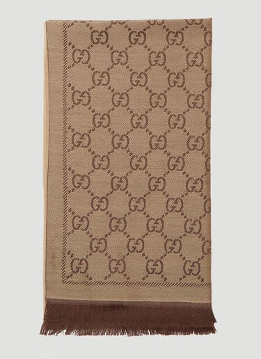 GG Print Scarf Gucci GG Print Scarf Brown guc0237071