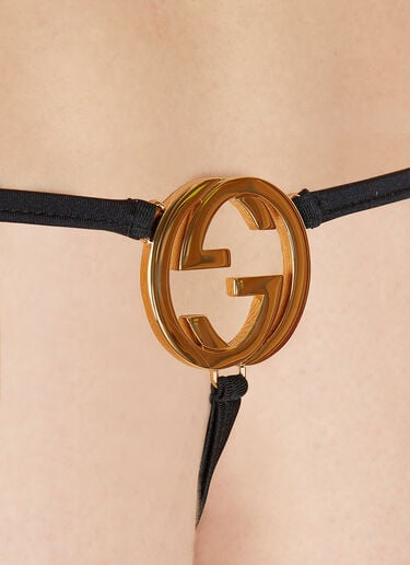 인터로킹 G 스트링 비키니 Gucci 인터로킹 G 스트링 비키니 블랙 guc0250084