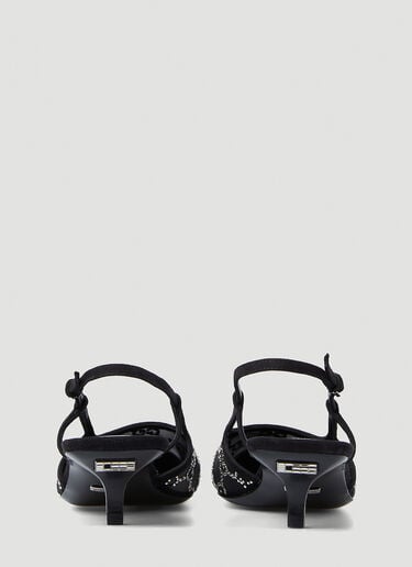 Crystal GG Slingback Kitten Heels Gucci Crystal GG Slingback Kitten Heels Black guc0250102