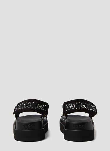 Gucci 크리스탈 자카드 플랫폼 샌들 블랙 guc0250110