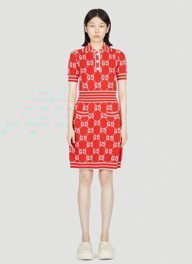 GG 提花 polo 连衣裙 Gucci GG 提花 polo 连衣裙 红色 guc0253056