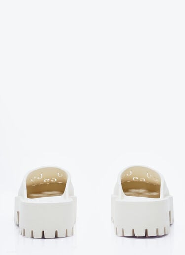 Gucci Perforated G Platform Mules White guc0253110