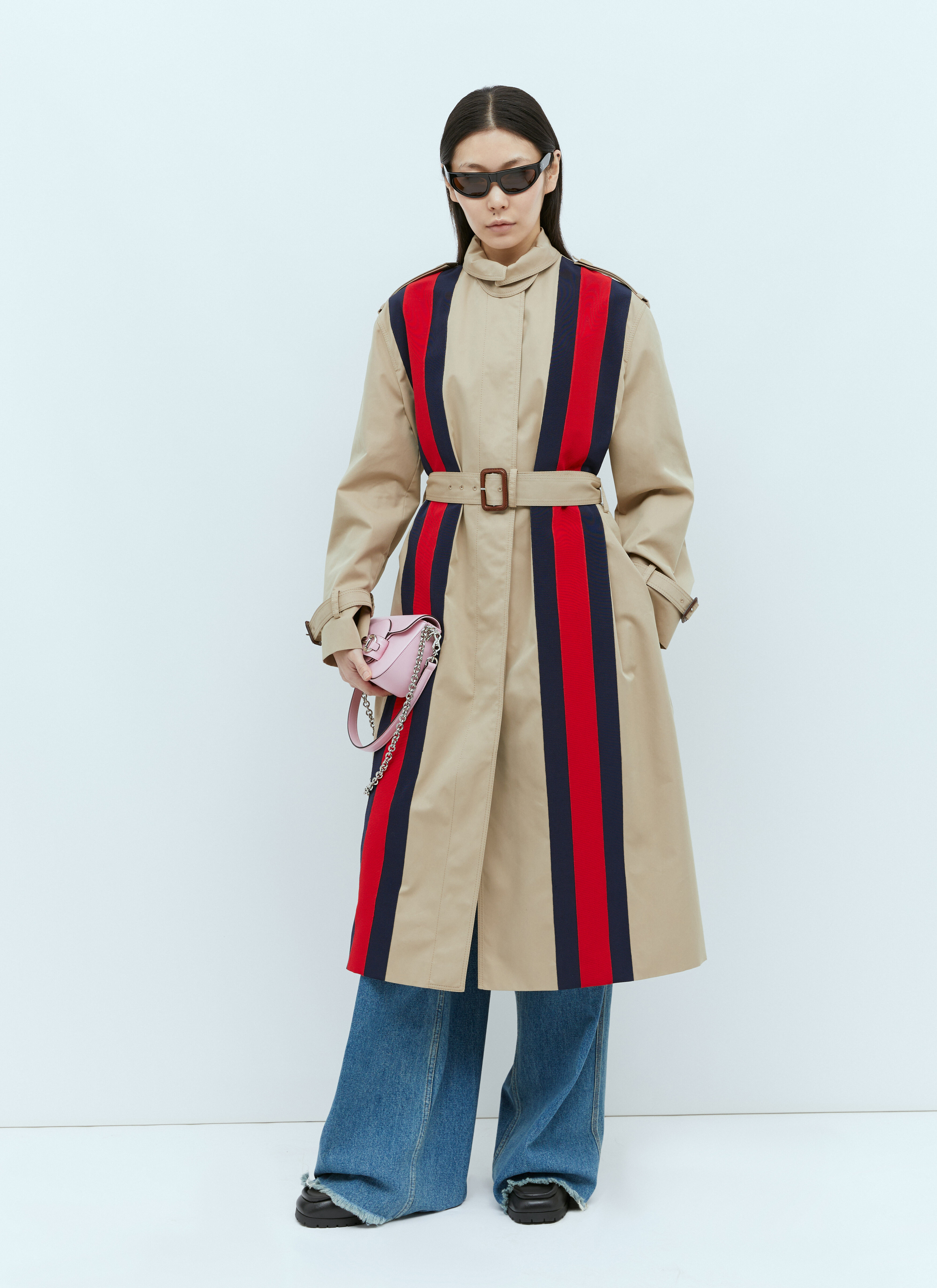 トレンチコート Gucci Single-Breasted Gabardine Trench Coat Gucci GG-pattern single-breasted Coat | Neutrals | FARFETCH