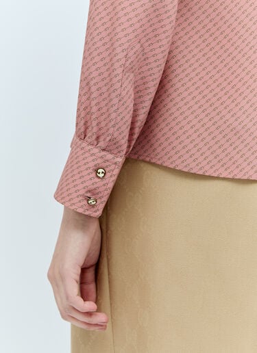 마이크로 G 프린트 실크 셔츠 Gucci 마이크로 G 프린트 실크 셔츠 핑크 guc0255055
