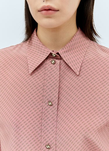 마이크로 G 프린트 실크 셔츠 Gucci 마이크로 G 프린트 실크 셔츠 핑크 guc0255055