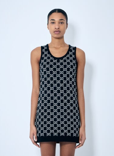 Gucci GG Wool-Blend Jacquard Dress Black guc0259010