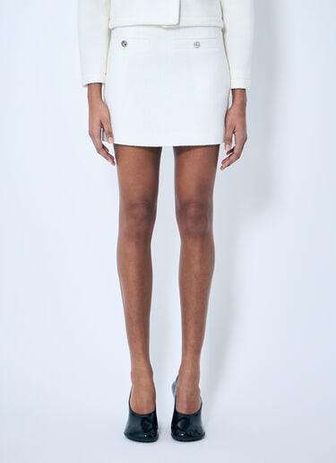 Wool-Blend Boucle Mini Skirt Gucci Wool-Blend Boucle Mini Skirt White guc0259020