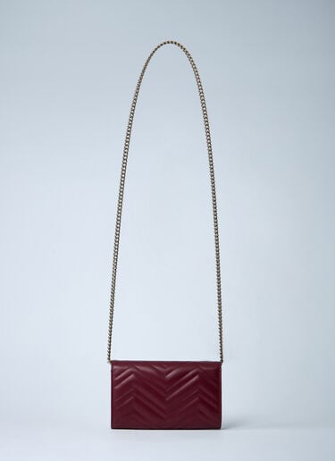 GG Marmont Wallet On Chain Gucci GG Marmont Wallet On Chain Bordeaux guc0261032