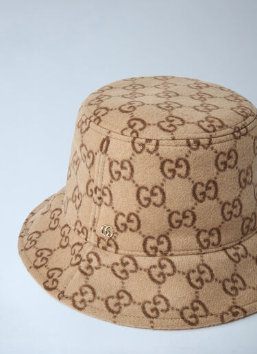 Gucci Logo Motif Bucket Hat Beige guc0261052