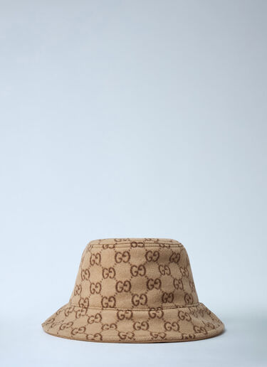 Gucci Logo Motif Bucket Hat Beige guc0261052