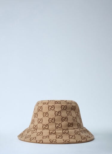 Logo Motif Bucket Hat Gucci Logo Motif Bucket Hat Beige guc0261052