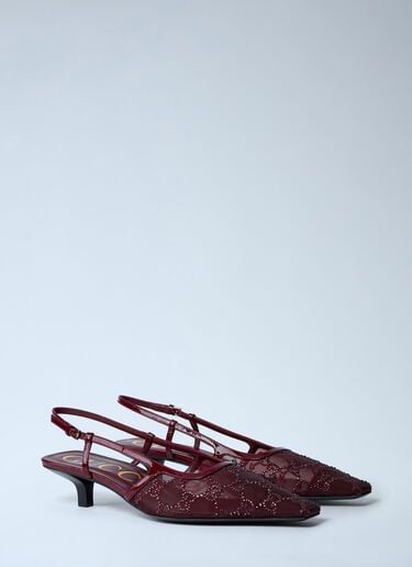 Gucci GG Crystal Slingback Pumps Red guc0261065