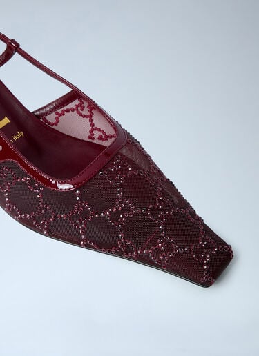 Gucci GG Crystal Slingback Pumps Red guc0261065
