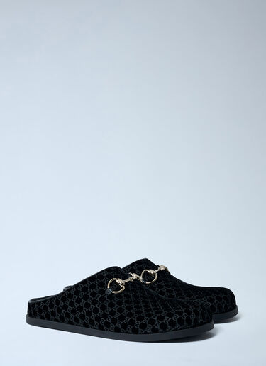 Gucci Velvet Horsebit Mules Black guc0261066
