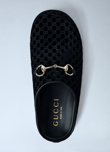 Gucci Velvet Horsebit Mules Black guc0261066