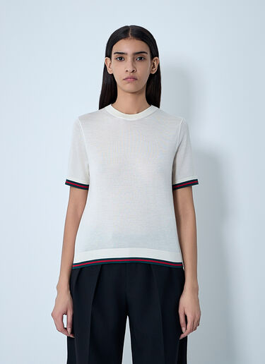 Extra Fine Cashmere-Blend Top Gucci Extra Fine Cashmere-Blend Top White guc0261094