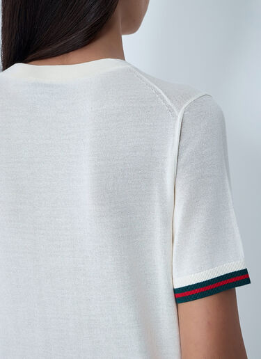 Extra Fine Cashmere-Blend Top Gucci Extra Fine Cashmere-Blend Top White guc0261094