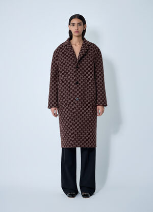Gucci Reversible Long Wool Coat Burgundy guc0261098