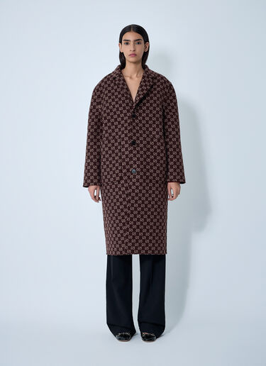 Gucci Reversible Long Wool Coat Burgundy guc0261098