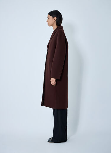 Gucci Reversible Long Wool Coat Burgundy guc0261098
