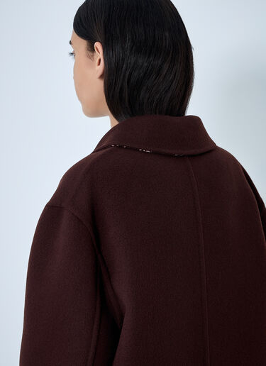 Gucci Reversible Long Wool Coat Burgundy guc0261098