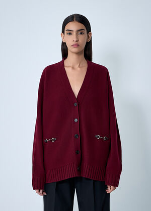 Gucci Logo Motif Cardigan Burgundy guc0261112