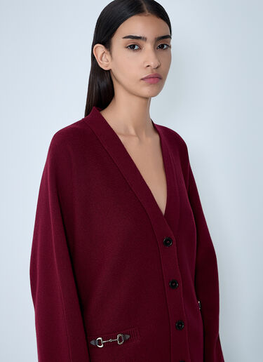 Logo Motif Cardigan Gucci Logo Motif Cardigan Burgundy guc0261112