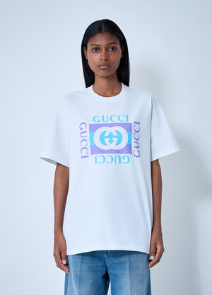 Gucci Logo Motif T-Shirt White guc0261117