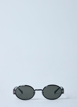 Gucci Monogram Metal Oval Sunglasses Black gus0159083