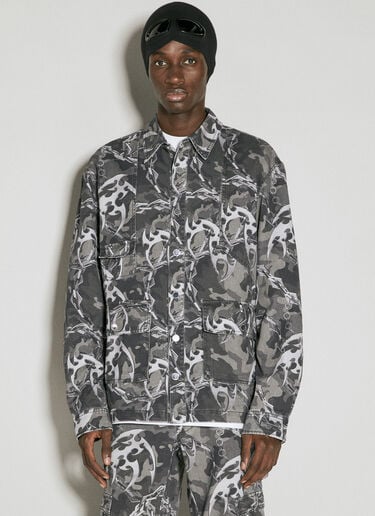 Camo Printed Utility Shirt Han Kjøbenhavn Camo Printed Utility Shirt Grey han0154002