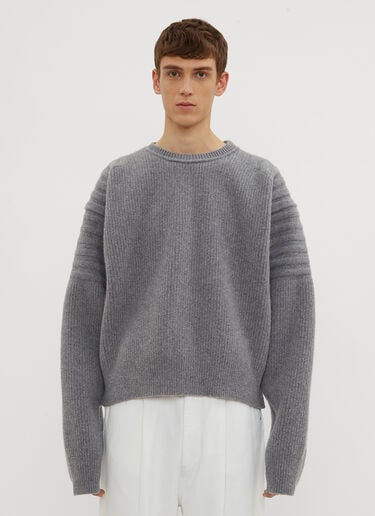 Cropped Ribbed Knit Sweater Hed Mayner Cropped Ribbed Knit Sweater Grey hdm0134003