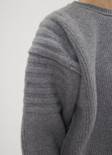 Cropped Ribbed Knit Sweater Hed Mayner Cropped Ribbed Knit Sweater Grey hdm0134003