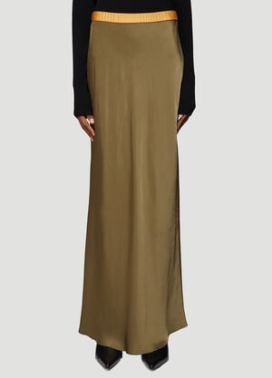 Helmut Lang Satin Slip Skirt Green hlm0237006