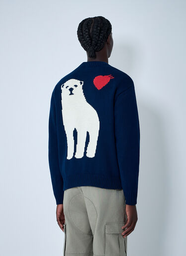 HUMAN MADE Logo Motif Cotton Sweater Navy hmd0161001
