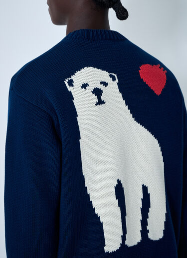 HUMAN MADE Logo Motif Cotton Sweater Navy hmd0161001