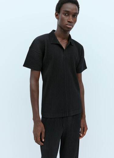 褶裥针织Polo衫 Homme Plissé Issey Miyake 褶裥针织Polo衫 黑 hmp0154010