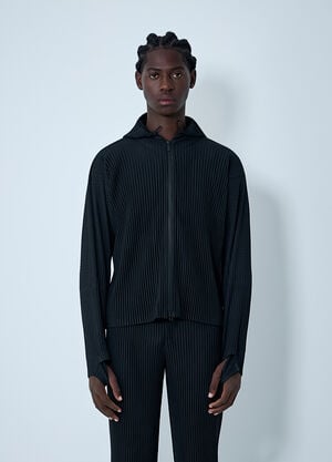 Homme Plissé Issey Miyake Hooded Pleated Jacket Black hmp0162004