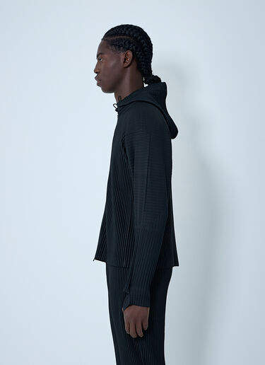 Homme Plissé Issey Miyake Hooded Pleated Jacket Black hmp0162004