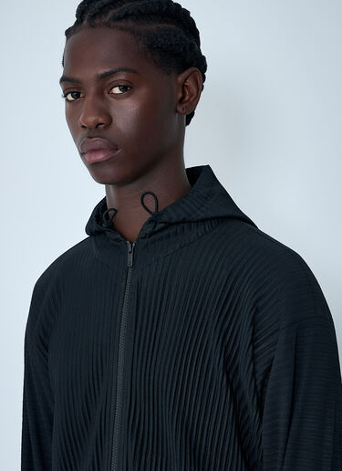 Homme Plissé Issey Miyake Hooded Pleated Jacket Black hmp0162004